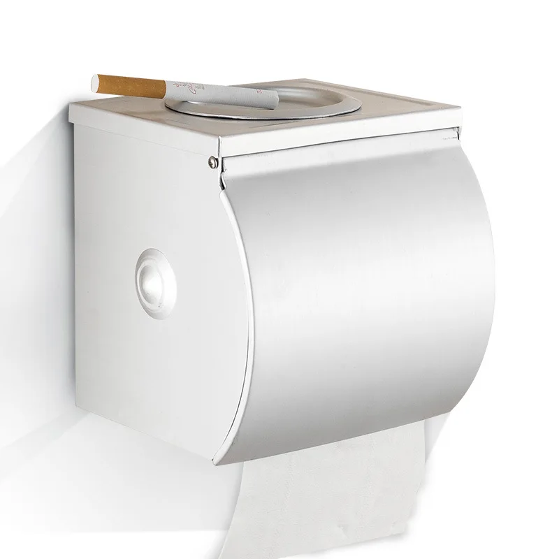

Hole-Punched Alumimum Tissue Holder Total-enclosed Waterproof cao zhi he Paper Roller Paper Extraction Wall Sling Ash Tray