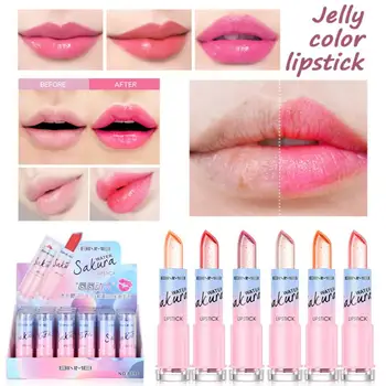 

6Color Natural Jelly Color Crystal Lip Balm Moisturizing Temperature Changed Color Lip Gloss Waterproof Long-lasting Lipstick