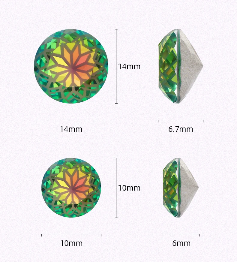 Round Rivoli Glue On Rhinestones 10mm Pointback Stones DIY Crafts Shiny Glass Strass High Quality K9 Crystals