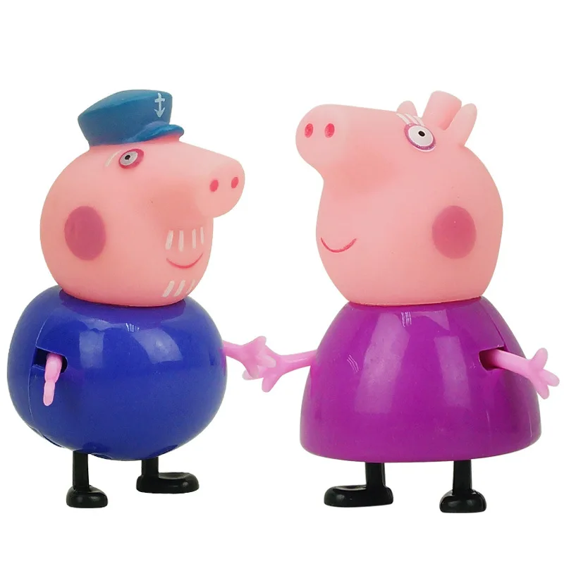 

2Pcs/ Peppa pig George pink pig Family Dad Mom Action Figure Original Pelucia Anime Toys For Kids children Gift