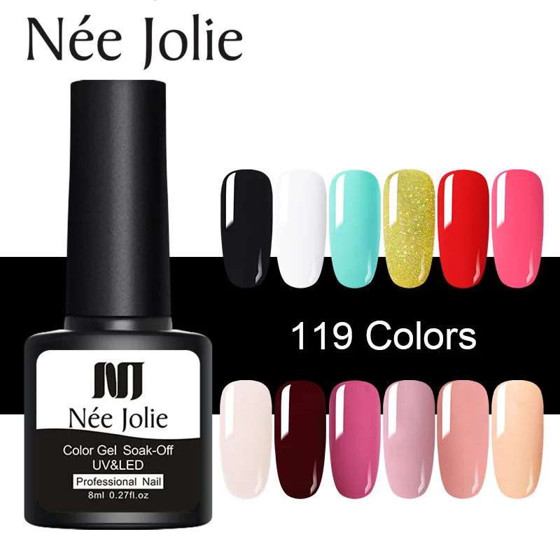 

NEE JOLIE Nail Gel Polish 8ml One-shot Color UV LED Gel Lacquer Soak Off UV Gel Varnish Nail Art Gel Accessory Decoration