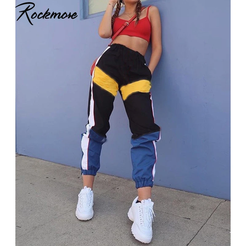 Rockmore Sweatpants Women High Waist Patchwork Pants Black Pencil Pants Streetwear Wide Leg Pants Loose Joggers Trousers Women Rockmore Sweatpants Women High Waist Patchwork Pants Black Pencil Pants Streetwear Wide Leg Pants Loose Joggers Trousers Women