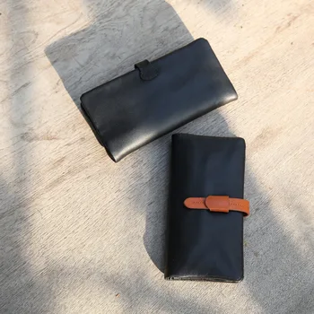 

New Style Full-Grain Leather Men And Women Long Wallet Multi-Functional Clutch Japanese Guangzhou