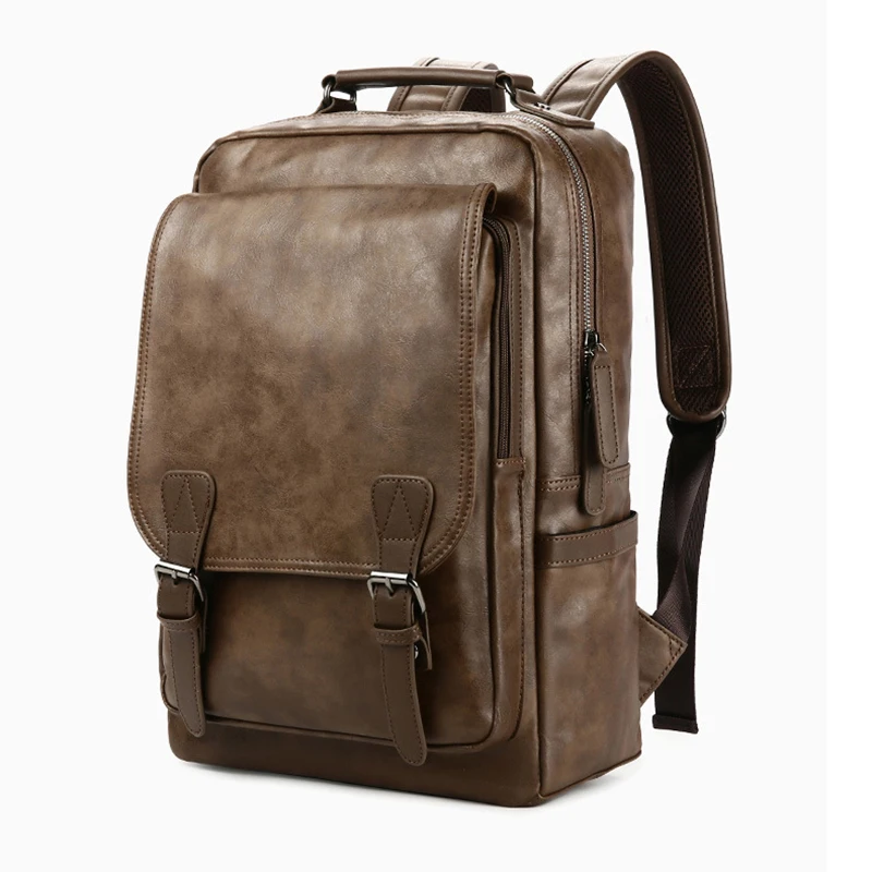 Черная, коричневая Водонепроницаемая Дорожная сумка из искусственной кожи, школьный рюкзак, мужской Большой Вместительный рюкзак, сумка для ноутбука, молодежный рюкзак, Студенческая сумка