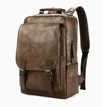 Черная, коричневая Водонепроницаемая Дорожная сумка из искусственной кожи, школьный рюкзак, мужской Большой Вместительный рюкзак, сумка для ноутбука, молодежный рюкзак, Студенческая сумка