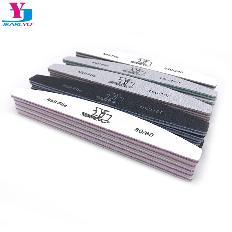 

50pcs/lot Nail Files Double sided Nail Art Tools Artificial Sandpaper Cuticle Remover Callus Half-Moon 80/100/150/180/240 Grit