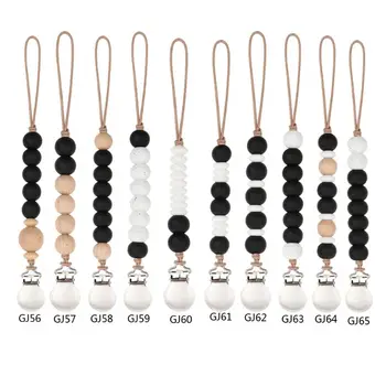 

Dummy Clips Baby Boys Girls Pacifier Chain Silicone Teething Relief Toys Beads Soothie Pacifier Holder Clips Baby Shower Gift