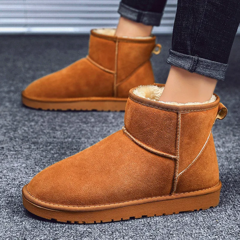Winter Men Ankle Plush Fur Waterproof Suede Snow Boots Women Botines Hombre Bottine Botki Botte Femme Hiver Kar Botu men boots,winter snow boots