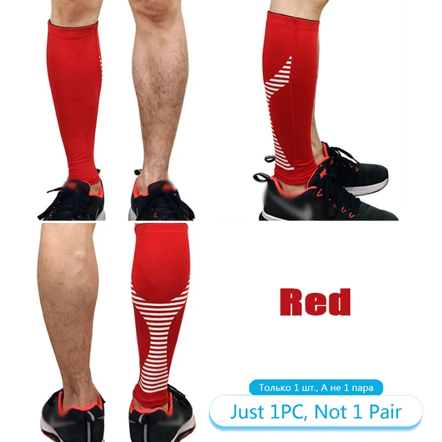 Tcare Sport Compression Calf Sleeves Leg Compression Sock Runners Shin Splint Varicose Vein Calf Pain Relief Calf Guards Running 1 Piece - Red