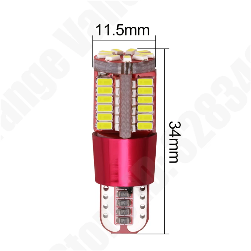 100Pcs Hotsale CANBUS T10 W5W No OBC Error 57Led 3014 Car Leds Wedge Light Marker Side Dome Turn Reverse License Plate Lamp