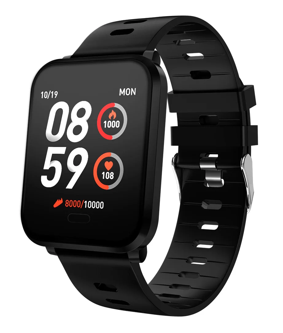 K10 Smart Watch IP68 Waterproof Men Women Blood oxygen Blood pressure Fitness Tracker Message Call Reminder Sport Smartwatch - Цвет: Black