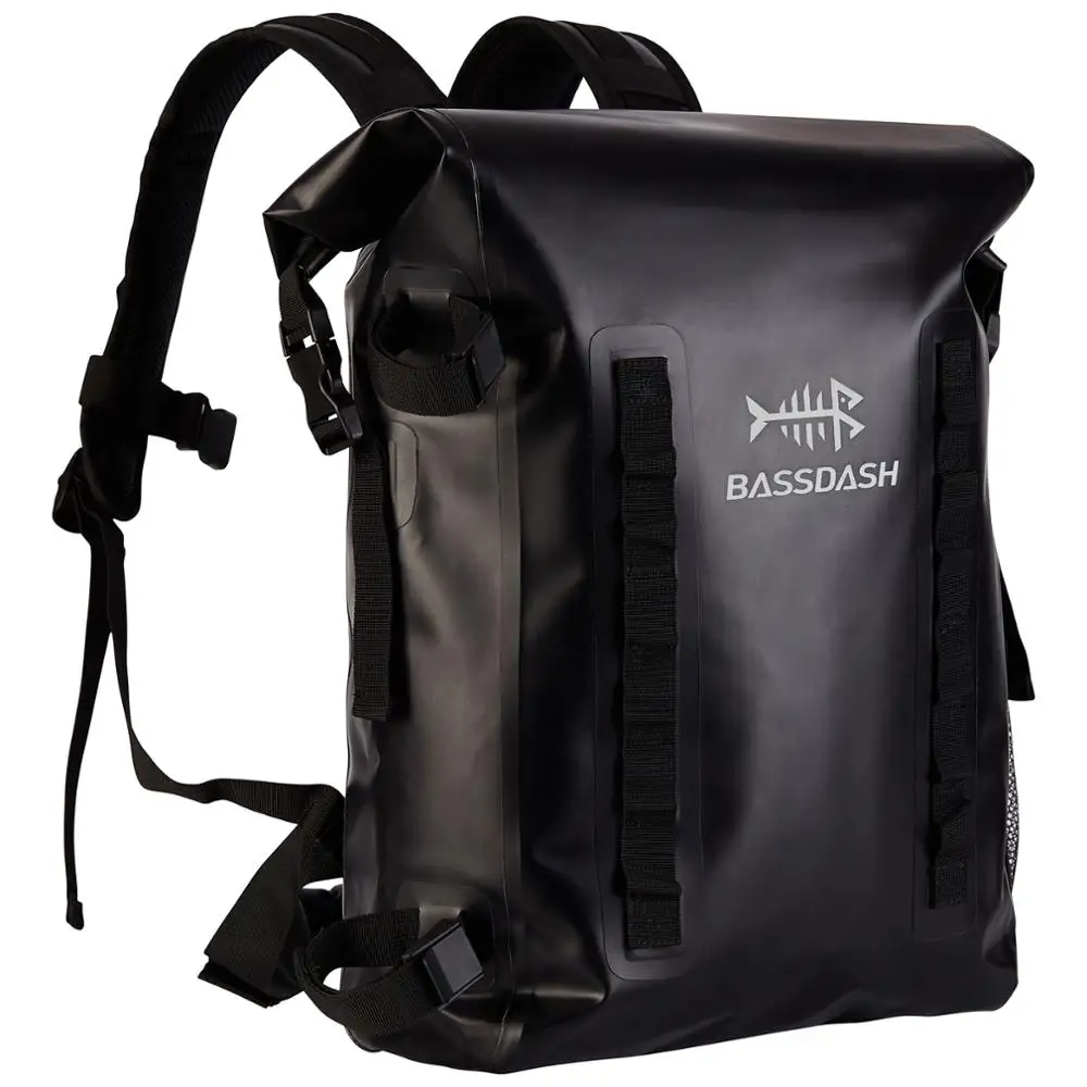 Bassdash mochila impermeable de TPU, bolsa seca enrollable de 24L con soporte para caña, para pesca, senderismo, Camping, kayak, Rafting