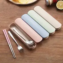 Cubierta transparente reutilizable para exteriores, práctico diseño de ranura de paja de trigo, juego de caja de servicio de mesa para escuela con bolsa de almacenamiento de viaje