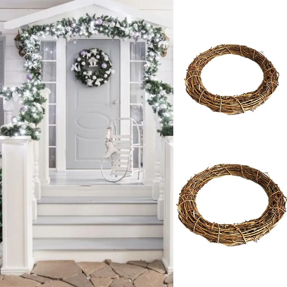 

35/40cm Summer Party Wedding Wreaths Decoration Garland 1pcs Wedding Decoration Material Rattan Wreath DIY Wreath Party