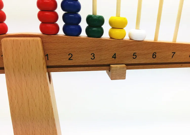 

Wooden Children Mathematics Teaching Aids Montessori Early Education with Numbers Balance Toy Arithmetic Balance Group 2-7-Year-