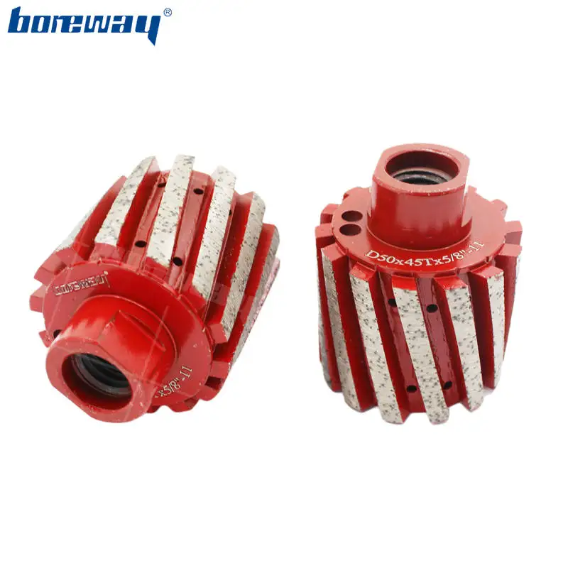 D50x45tx5/8"11 Diamond Segmented Drum Grinding Cutter With Water Holes