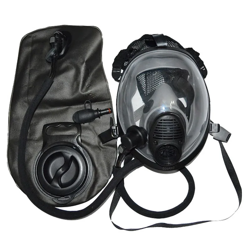 Черная противогаз в военном и полицейском стиле на все лицо без фильтра (только