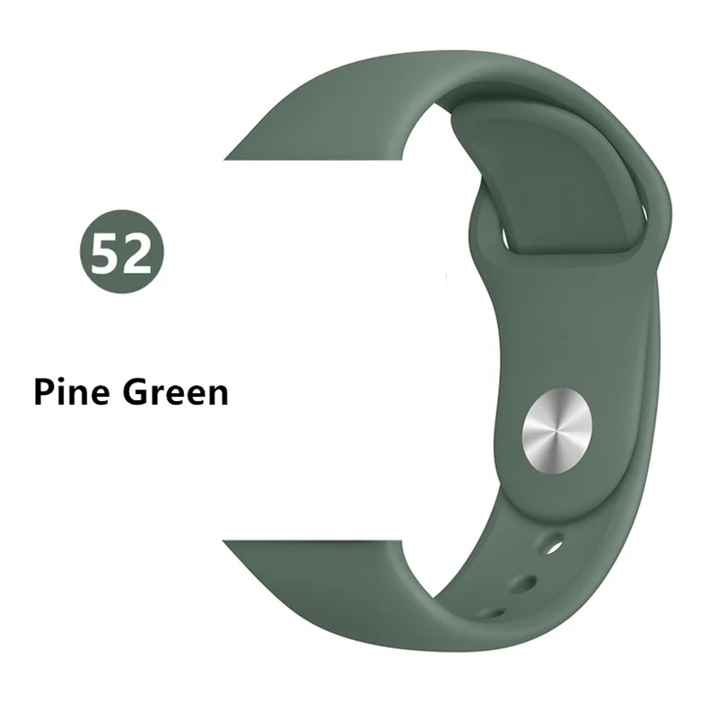 Pine Green Ремешок для Apple Watch 38 мм 42 мм iWatch 4 ремешка 44 мм 40 мм спортивный силиконовый ремень браслет Apple watch 5 4 3 2 Аксессуары для ремешка - Цвет ремешка: Pine Green