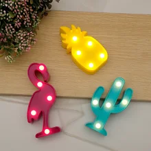 فلامنغو LED أضواء ليلية حفلة الأناناس الصبار مصباح للمنزل جدار غرفة الاطفال زينة عيد الميلاد فالنتينا هدية الكريسماس(China)