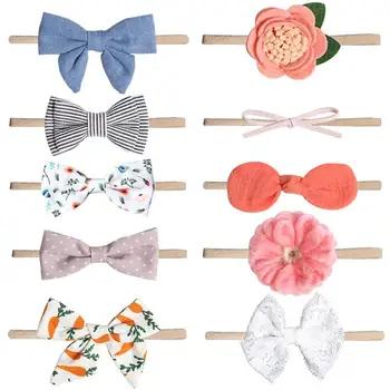 

Baby Girls 10PCS Stretchy Headbands Lovely Cute Hairbands Hair Bow Hair Accessories for Baby Girls Newborn Infant Toddlers Kids