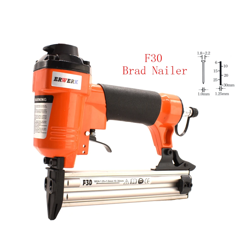 Framing Tacker 18GA Pneumatic Brad Nailer F30 Air Nails Gun For