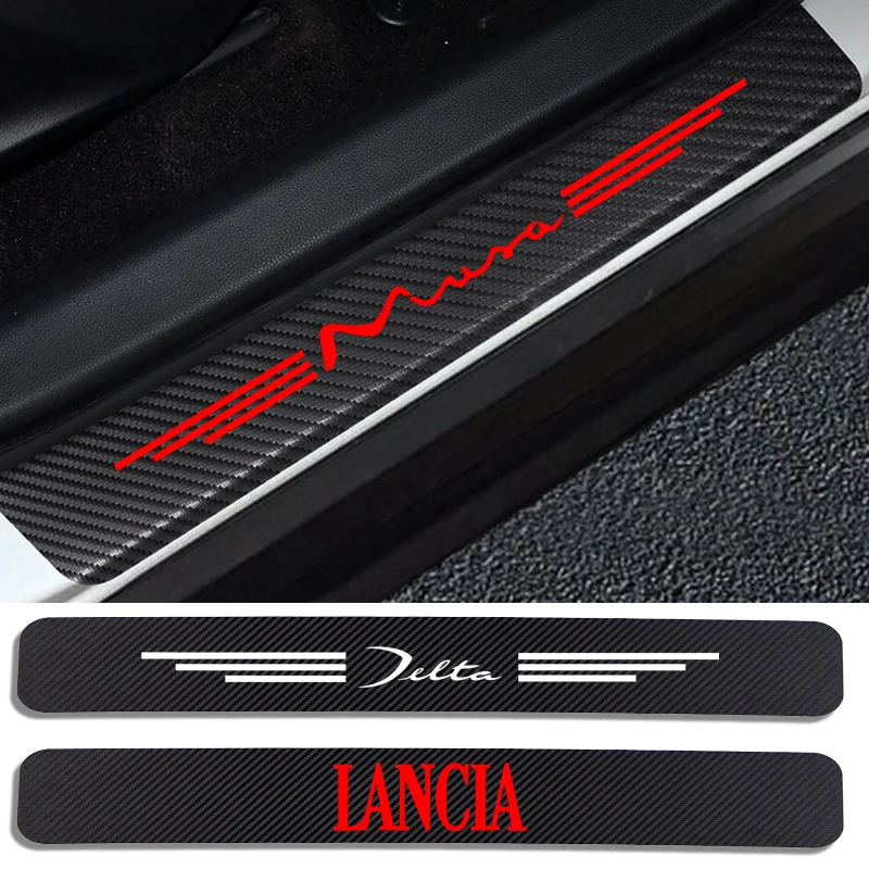 Стайлинг автомобиля углеродное волокно Защитная Наклейка на порог для Lancia Delta Musa