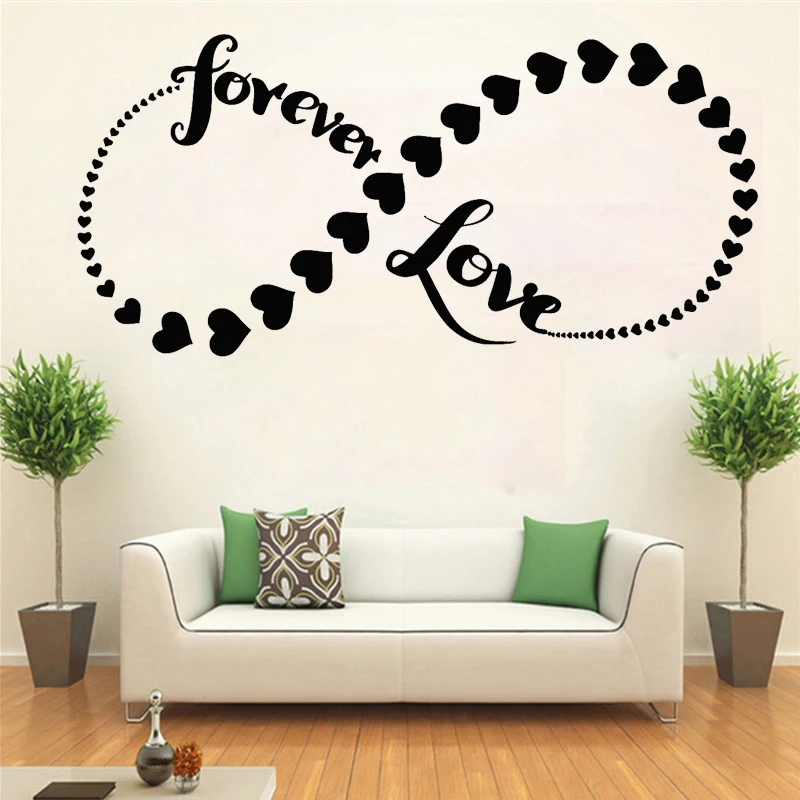 Love Forever Quote Wall Sticker Heart Infinity Symbol Vinyl Decal