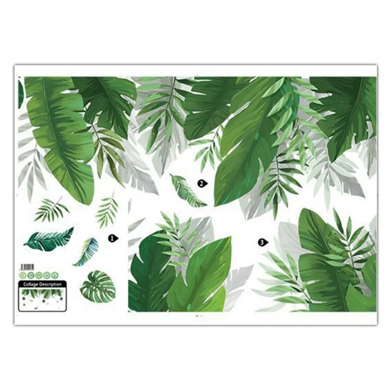 Домашний тропический джунгли зеленые листья стикер на стену украшение гостиной Ресторан Приморский завод Ласточка искусство настенный рисунок Декаль