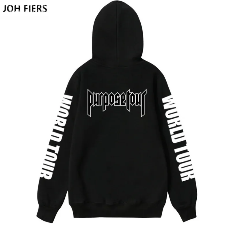 

Justin Bieber Purpose Tour Print Hoodie Men Hip hop Streetwear Fleece Cotton Pullover WORLD TOUR Special Sweatshirt Women S-XXL
