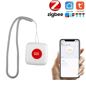 

Remote Control SOS Button Alarm Waterproof Emergency Help Alarm Switch Work With Tuya Zigbee Hub