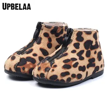 

NEW 2020 Kids Boots Fashion Leopard Baby Girls Boots Autumn Winter Warm Girls Snow Boots For Children Plush Sneakers Ankle Shoes