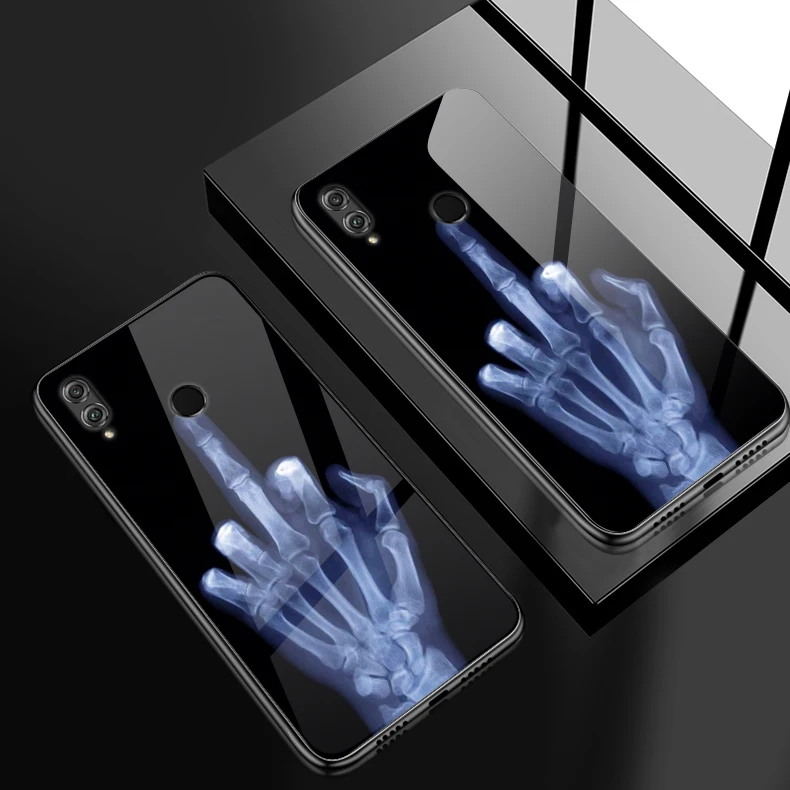 Для Huawei Honor 6X 7X 7C 7A 8A 8X9 облегченное закаленное стекло крышка Y6 Y9 Y7 премьер-профессионал Magic2 роскошный противоударный чехол для телефона - Цвет: H143