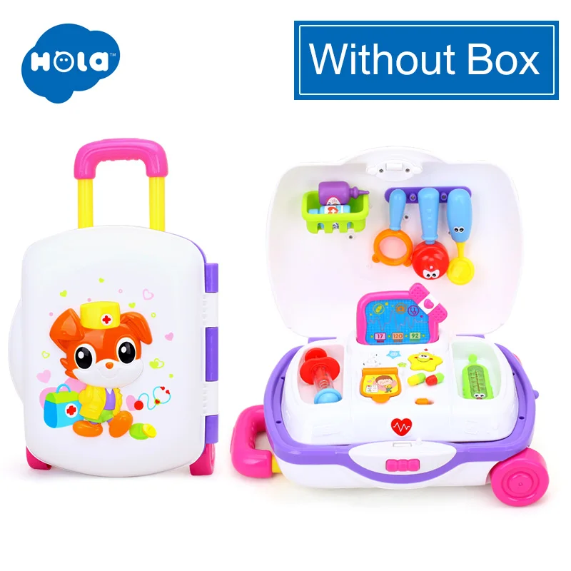 HOLA TOYS 3107 чемодан доктора ролевые игры игрушки с музыкой и светом для детских подарков - Цвет: WITHOUT BOX