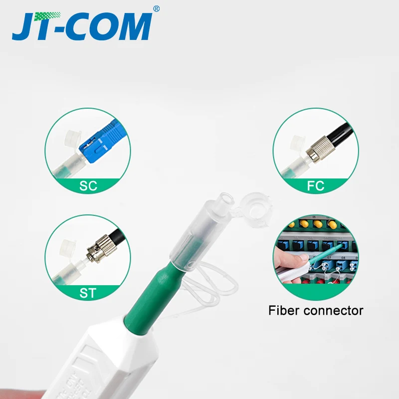 LC/SC/FC/ST One-Click Cleaner Tool 1.25mm 2.5mm Fiber Optic Cleaning Pen 800 Cleans Universal Connector Fiber Optic Cleaner