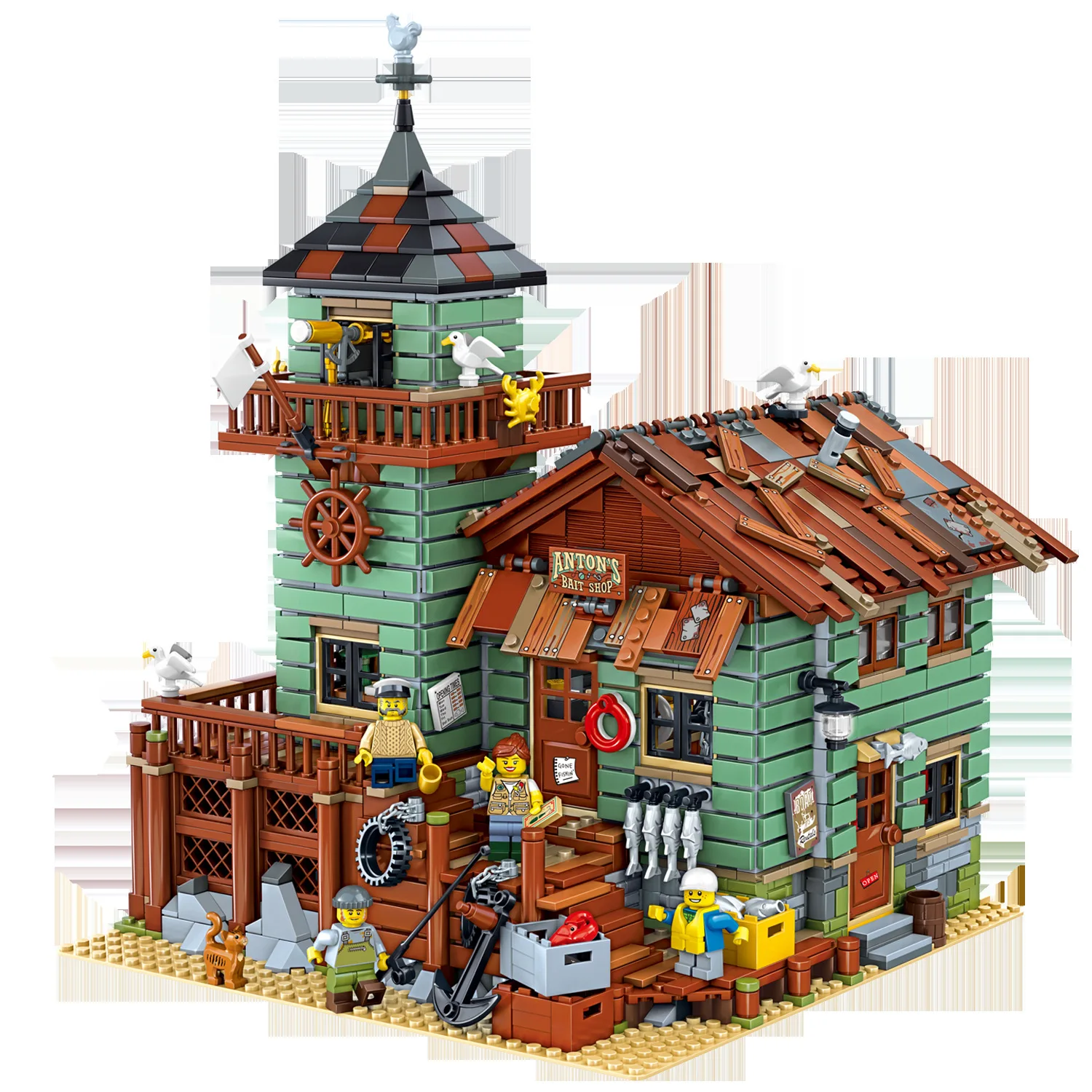 

Double Elephant 6004 Movie Fisherman Cabin Adult Educational Assembled Building Blocks Model Toy Celebrity Style 16050 Sy1147