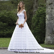 Vestido De Noiva gelinlik Weddong платья сексуальное сзади романтическое платье невесты кружево жемчуг линия свадебное платье в стиле бохо халат de Mariee