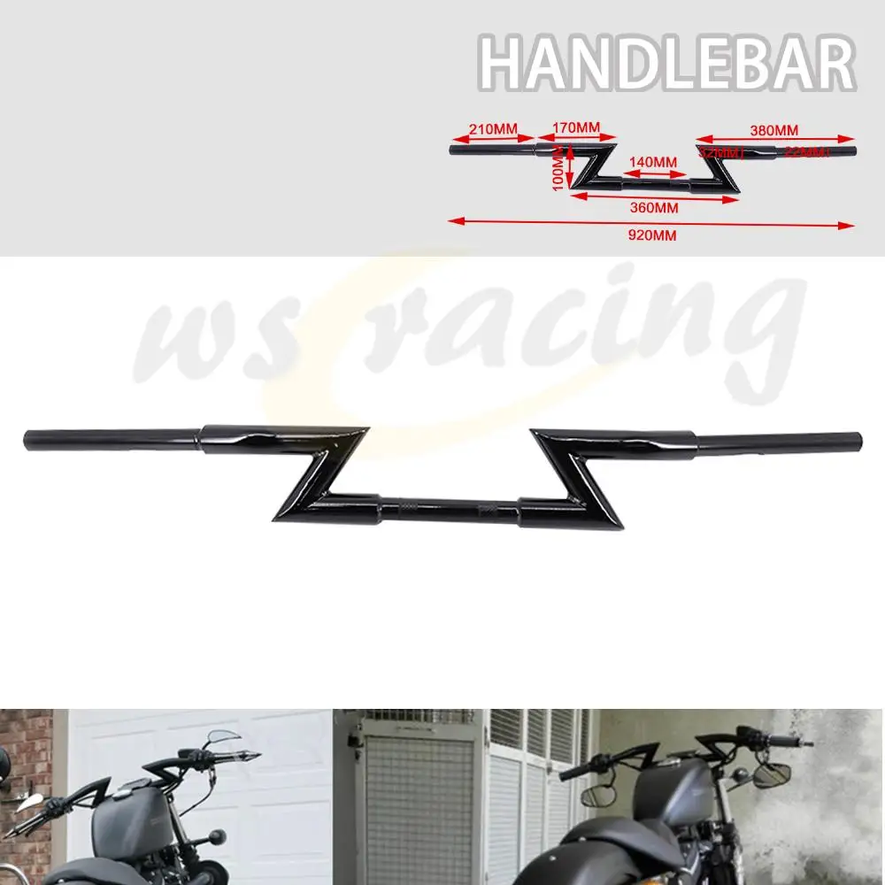 Ретро 1-дюймовыечистые этикетки пробки перетаскивания бар Z бар поднятый руль для Harley Honda Kawasaki Cruiser Bobber Chopper заказ 22/25 мм руль
