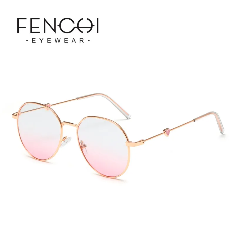 

Heart Pattern Pink Clear Anti Blue Light Blocking Glasses Frame Women Round Gradient Computer Gold Frame Eyeglasses очки круглые