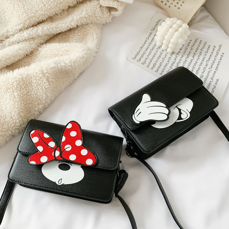 

Disney Minnie Mickey Mouse Cartoon Shoulder Bag Shopper Lady Handbag Women Shopping Leisure PU Fashion Satchel