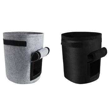 

2 Pack 7 Gallon Smart Potato Grow Bags Window Vegetable Grow Bags, Double Layer Premium Breathable For Potato/Plant Container/Ae