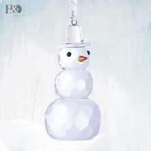 H& D подвесная Хрустальная Фигурка снеговика из стекла, праздничные украшения, аксессуары для рождественской елки, вечерние украшения на Рождество и свадьбу