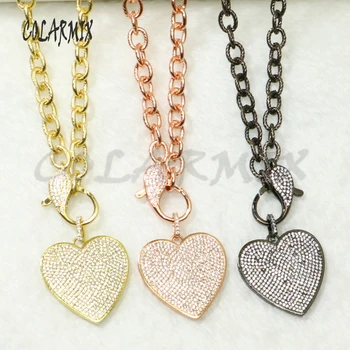 

3 strands Multi color heart pendants necklace necklace zircon jewels fashion jewelry accessories for women 50546
