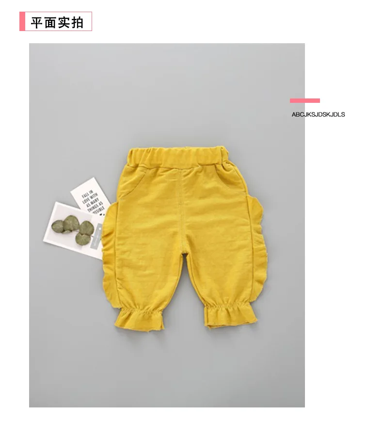 Childrenswear Summer New Style CHILDREN'S Trousers Korean-style Fashion Child Girls Children Fashion Solid Color Lace-up Ca