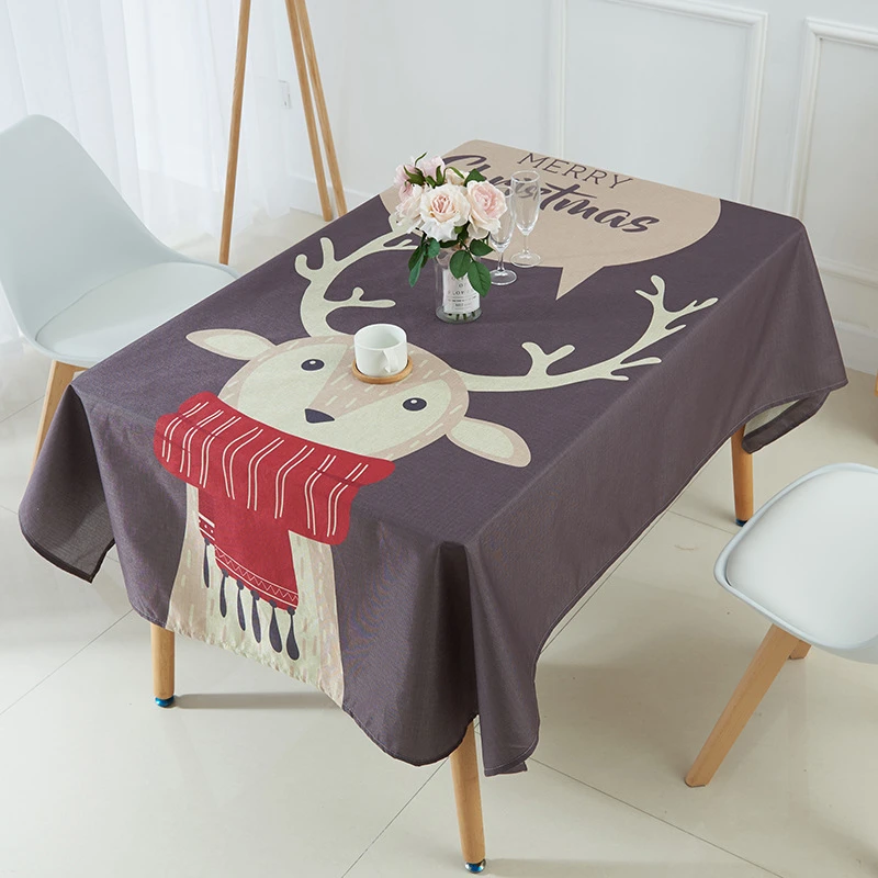  Customizable Xmas Tablecloth Christmas Table Mat for New Year Waterproof Table Covers Wedding Table