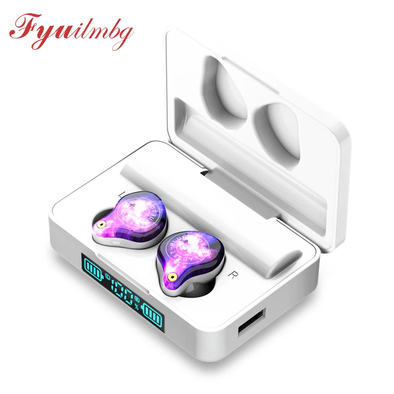 

Fyuilmbg T1 True Wireless Earphones IPX7 Waterproof Sport Headset Touch Control TWS Bluetooth 5.0 Earphone Super Bass Earbuds