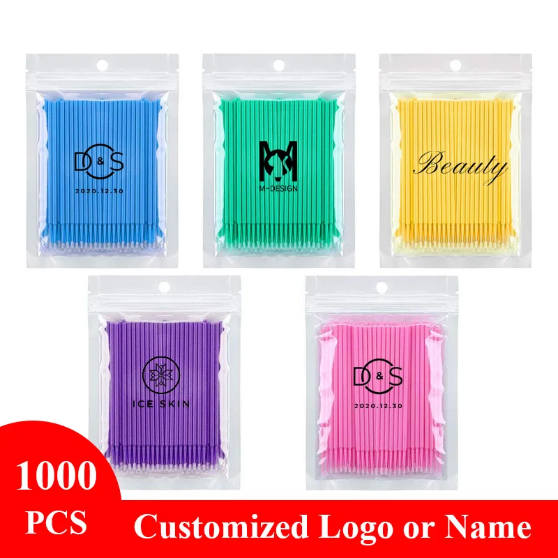 

1000pcs Disposable Applicator Sticks Microbrush for EyeLash Extension Lash Remove Brushes Glue Cleaning Customize Makeup Tools