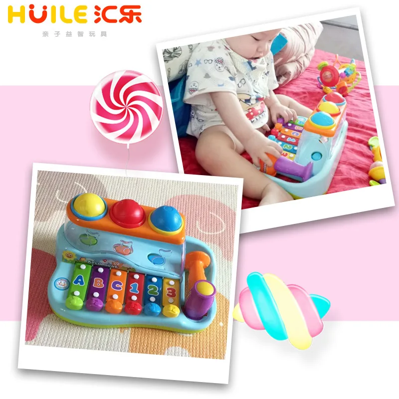 Huile toys 856, детские игрушки с ксилофоном, детские игрушки на пианино, Детские музыкальные игрушки на восемь месяцев