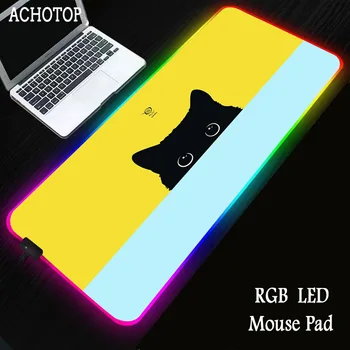 

Animal cat Gaming RGB Large Mouse Pad Gamer Computer Mousepad Led Backlight Keyboard Desk Mat