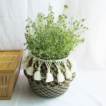 

2+2 Black Grid Double Knot Long Tassel Middle Diameter 32*height 28 New 2020