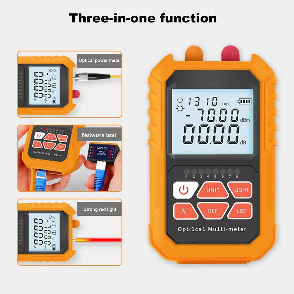 3 в 1 Визуальный дефектоскоп сетевой волоконно-оптический кабельный тестер 5 км красный лазер ручка светодиодный осветительный оптический измеритель мощности